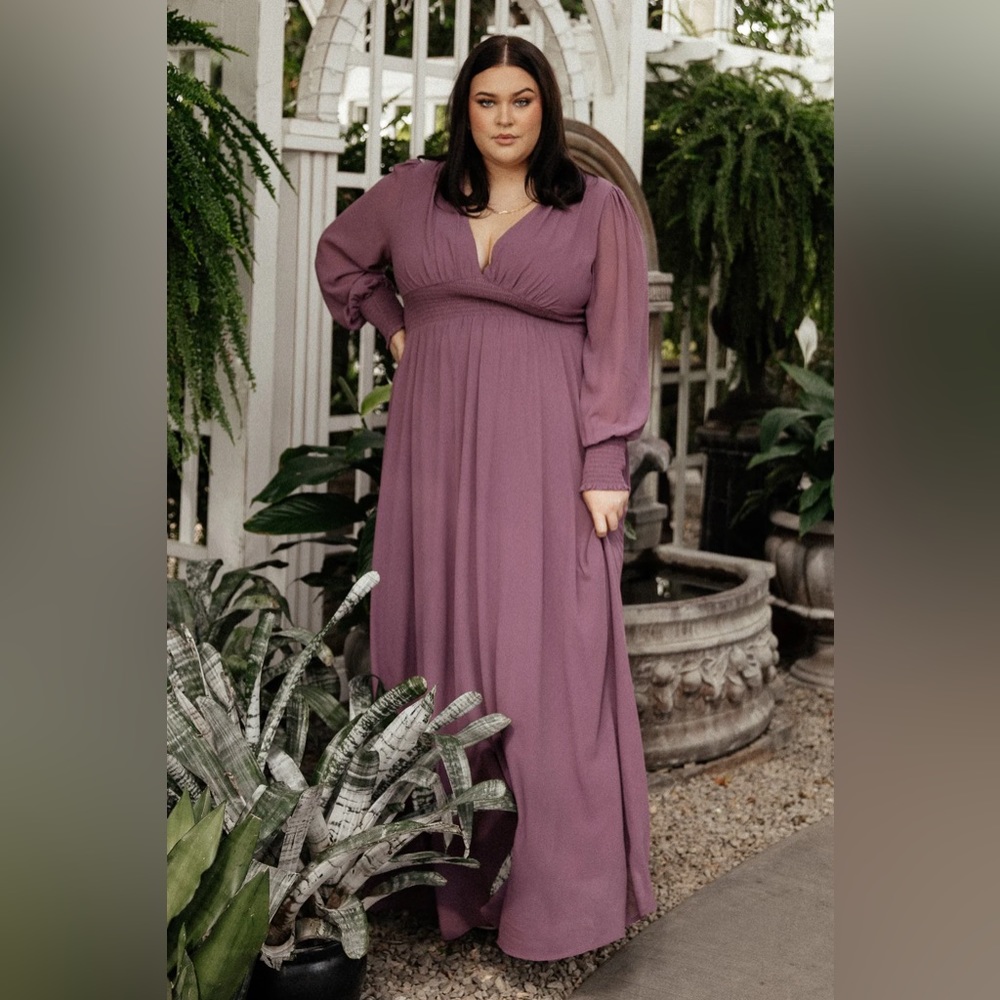 Baltic Born Mauve Purple Maxi Dress with Long Sleeves
